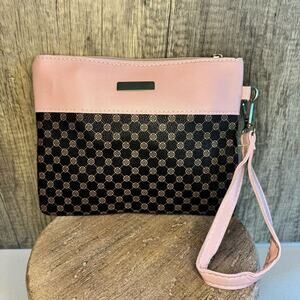 Pink Brown Clutch Wristlet Purse Travel Bag FAST SHIP NeW